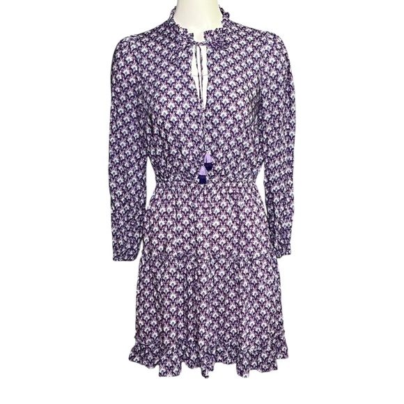 OPT Tuckernuck Dress Size M Purple Mini Ruffle Tiered Cottagecore Romantic Retro - Picture 1 of 8